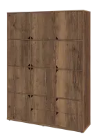 KU6-15DZ4 L skříň vysoká 10-dvéřová, zásuvky, 2053x1522x400 mm, provedení levé, dub halifax cínový