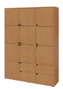 KU6-15DZ4 L skříň vysoká 10-dvéřová, zásuvky, 2053x1522x400 mm, provedení levé, buk Royal