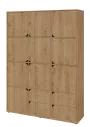 KU6-15DZ4 L skříň vysoká 10-dvéřová, zásuvky, 2053x1522x400 mm, provedení levé, dub lite