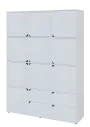 KU6-15DZ4 L skříň vysoká 10-dvéřová, zásuvky, 2053x1522x400 mm, provedení levé, bílá