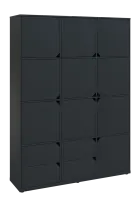 KU6-15DZ4 P skříň vysoká 10-dvéřová, zásuvky, pravá (příplatkový dezén) lamino - antracit