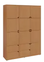 KU6-15DZ4 P skříň vysoká 10-dvéřová, zásuvky, 2053x1522x400 mm, provedení pravé, buk Royal