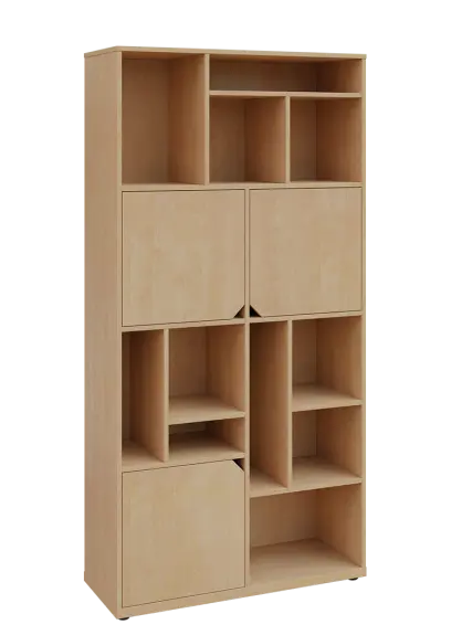 KU6-10DN P skříň vysoká 3-dvéřová, niky, 2053x1022x400 mm, provedení pravé, bříza irská