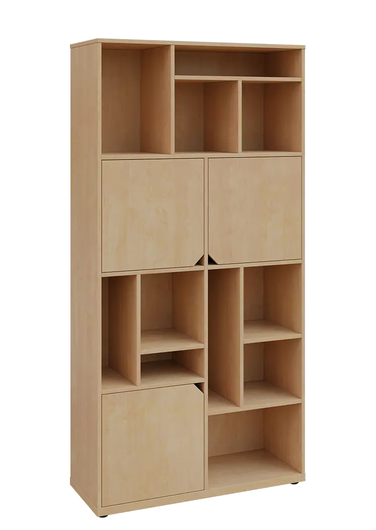 KU6-10DN P skříň vysoká 3-dvéřová, niky, 2053x1022x400 mm, provedení pravé, bříza irská