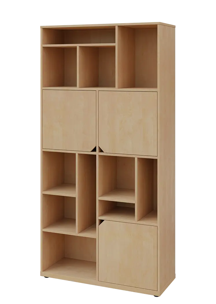 KU6-10DN L skříň vysoká 3-dvéřová, niky, 2053x1022x400 mm, provedení levé, bříza irská