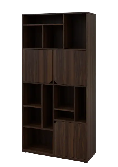 KU6-10DN L skříň vysoká 3-dvéřová, niky, 2053x1022x400 mm, provedení levé, ořech královský