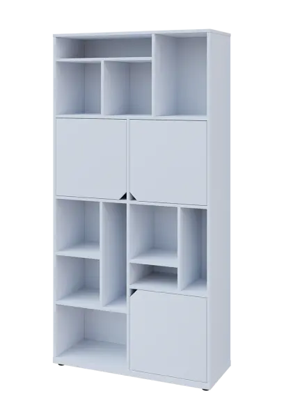 KU6-10DN L skříň vysoká 3-dvéřová, niky, 2053x1022x400 mm, provedení levé, bílá sněžná