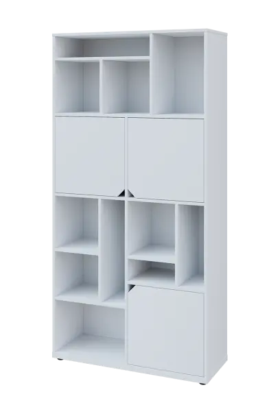 KU6-10DN L skříň vysoká 3-dvéřová, niky, 2053x1022x400 mm, provedení levé, bílá