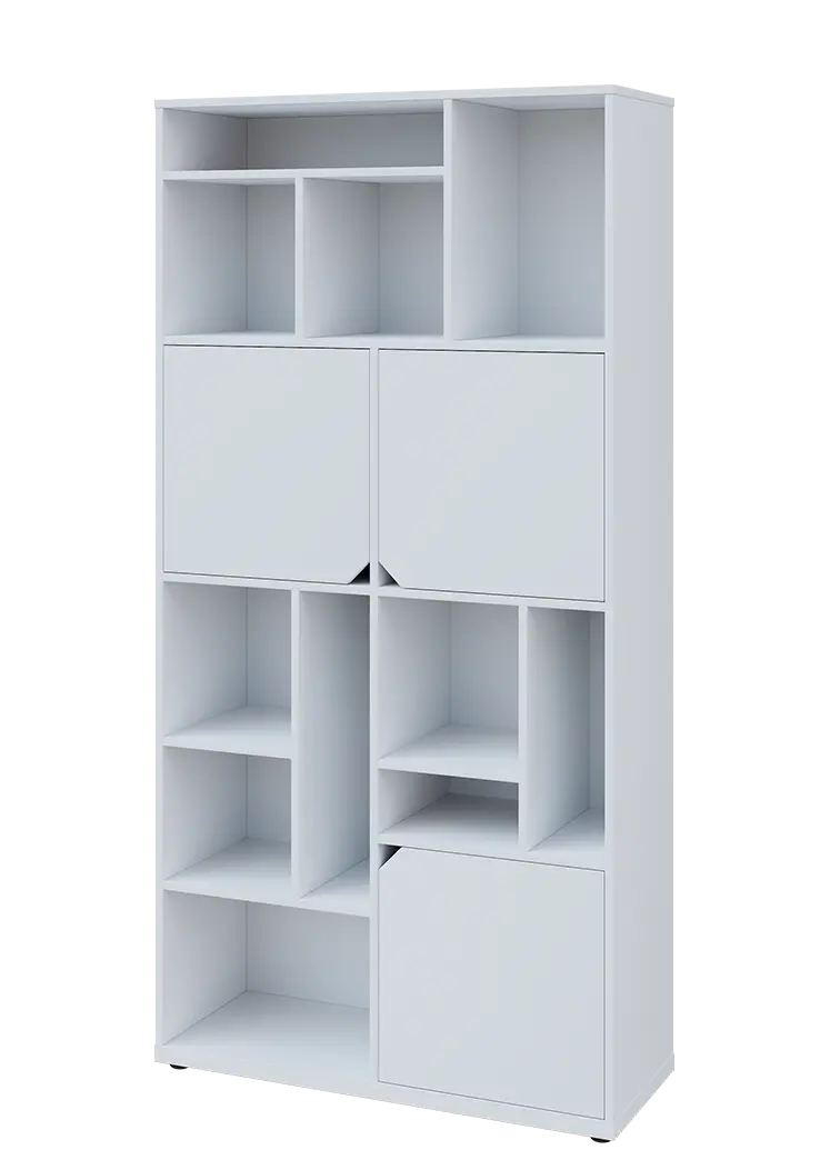 KU6-10DN L skříň vysoká 3-dvéřová, niky, 2053x1022x400 mm, provedení levé, bílá