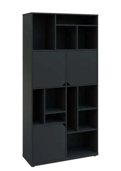 KU6-10DN P skříň vysoká 3-dvéřová, niky, 2053x1022x400 mm, provedení pravé, antracit