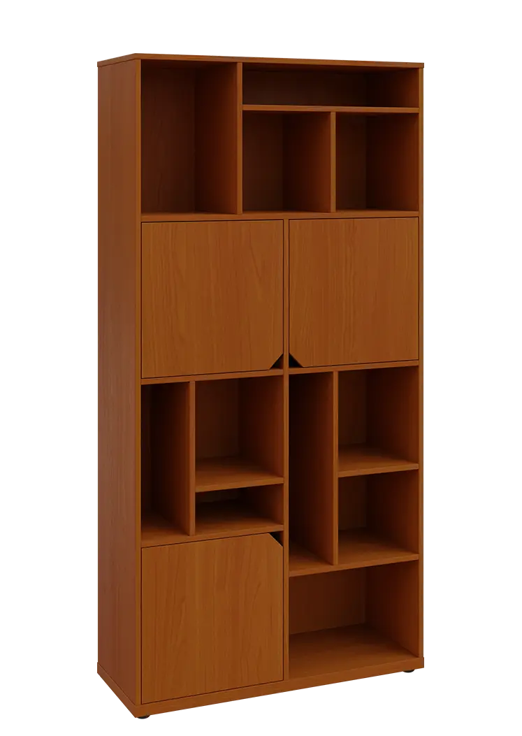 KU6-10DN P skříň vysoká 3-dvéřová, niky, 2053x1022x400 mm, provedení pravé, třešeň šumavská