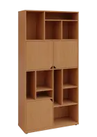 KU6-10DN P skříň vysoká 3-dvéřová, niky, 2053x1022x400 mm, provedení pravé, buk Royal