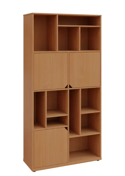 KU6-10DN P skříň vysoká 3-dvéřová, niky, 2053x1022x400 mm, provedení pravé, buk Royal