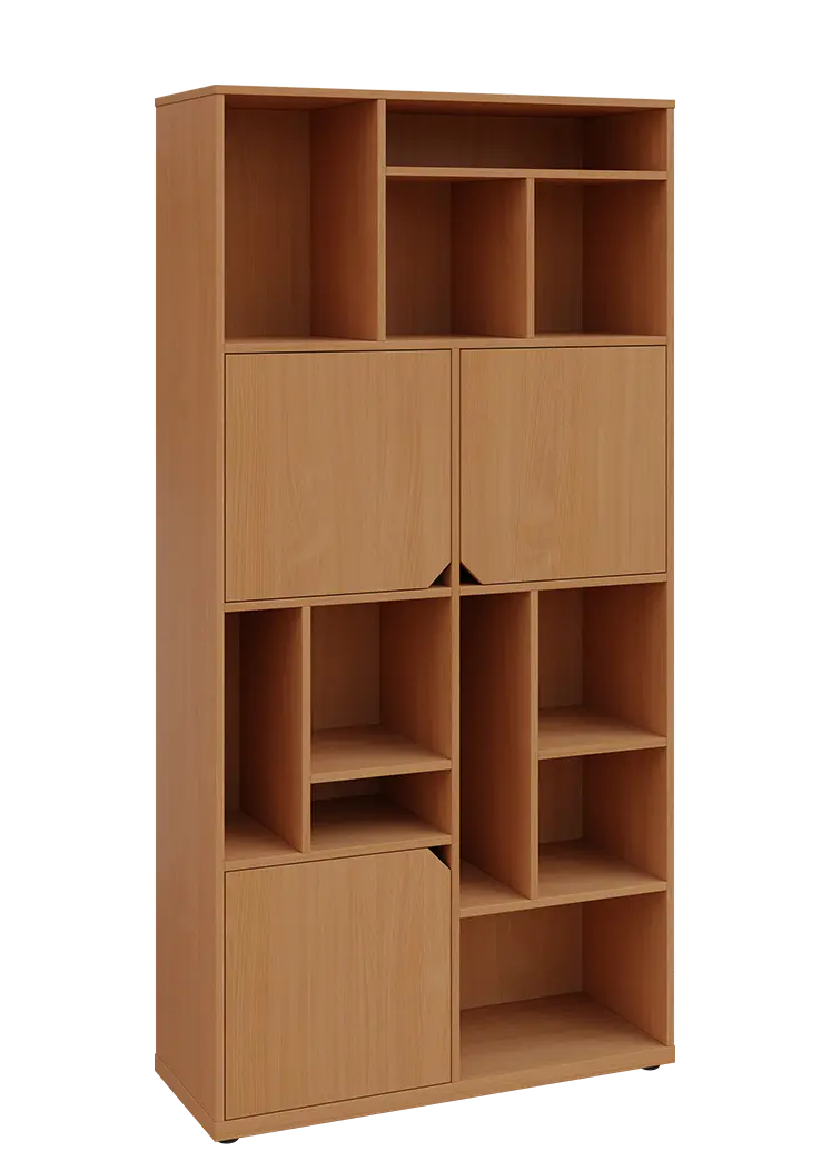 KU6-10DN P skříň vysoká 3-dvéřová, niky, 2053x1022x400 mm, provedení pravé, buk Royal