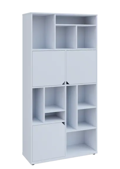 KU6-10DN P skříň vysoká 3-dvéřová, niky, 2053x1022x400 mm, provedení pravé, bílá sněžná