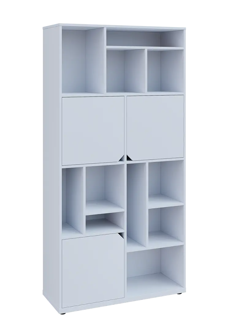 KU6-10DN P skříň vysoká 3-dvéřová, niky, 2053x1022x400 mm, provedení pravé, bílá sněžná