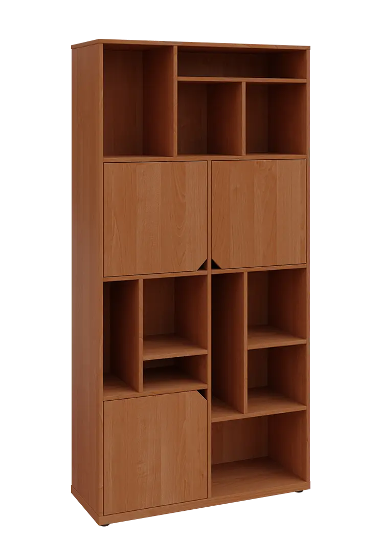 KU6-10DN P skříň vysoká 3-dvéřová, niky, 2053x1022x400 mm, provedení pravé, olše jantar