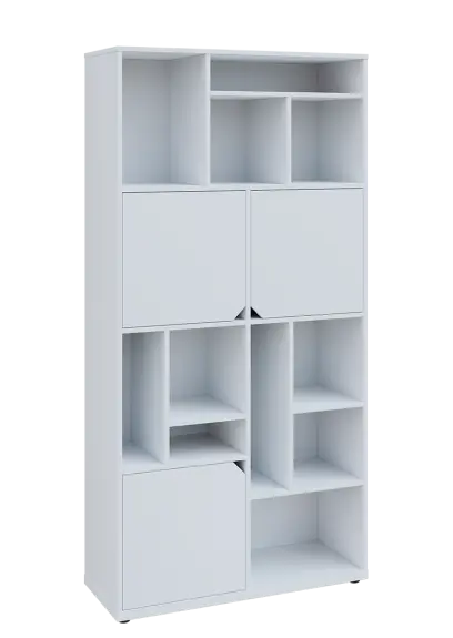 KU6-10DN P skříň vysoká 3-dvéřová, niky, 2053x1022x400 mm, provedení pravé, bílá