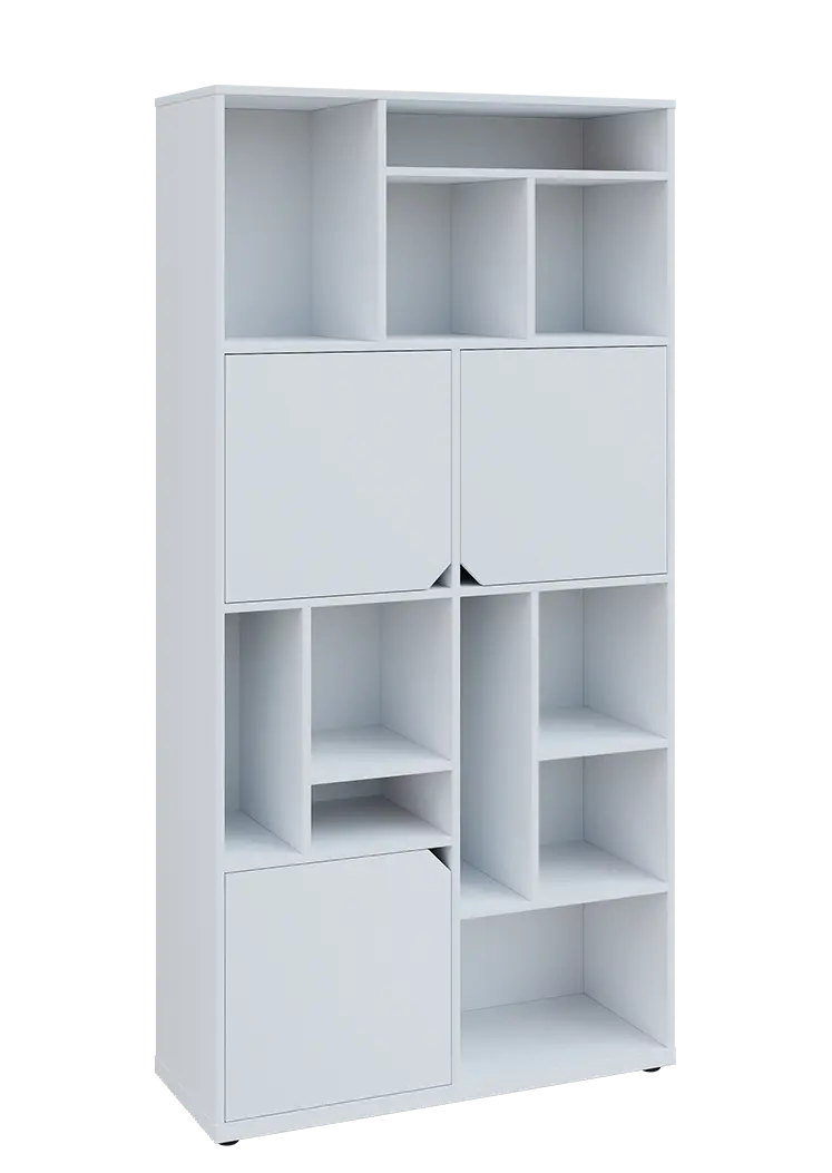 KU6-10DN P skříň vysoká 3-dvéřová, niky, 2053x1022x400 mm, provedení pravé, bílá