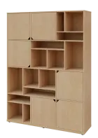 KU6-15DN L skříň vysoká 6-dvéřová, niky, 2053x1522x400 mm, provedení levé, bříza irská