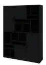 KU6-15DN L skříň vysoká 6-dvéřová, niky, 2053x1522x400 mm, provedení levé, černá