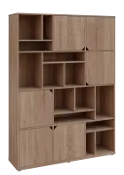 KU6-15DN P skříň vysoká 6-dvéřová, niky, 2053x1522x400 mm, provedení pravé, dub bardolino