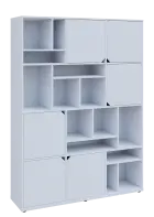 KU6-15DN P skříň vysoká 6-dvéřová, niky, 2053x1522x400 mm, provedení pravé, bílá sněžná