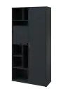KSR6-83 L skříň šatní, 1x výsuvné ramínko, dvířka, niky, 2053x1022x400 mm, provedení levé, antracit
