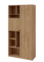 KSR6-83 L skříň šatní, 1x výsuvné ramínko, dvířka, niky, 2053x1022x400 mm, provedení levé, dub lite