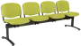 CL - 24, čalouněná lavice do čekárny, 4-sedák, koženka AN - 079 citrónově zelená, kostra černá