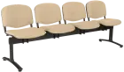 CL - 24, čalouněná lavice do čekárny, 4-sedák, koženka AN - 096 béžová, kostra černá