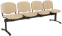 CL - 24, čalouněná lavice do čekárny, 4-sedák, koženka AN - 096 béžová, kostra černá