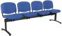 CL - 24, čalouněná lavice do čekárny, 4-sedák, koženka AN - 067 nebeská modrá, kostra černá