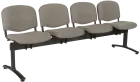 CL - 24, čalouněná lavice do čekárny, 4-sedák, koženka AN - 052 šedá, kostra černá