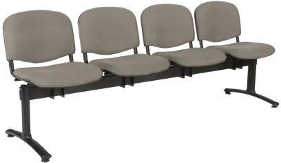 CL - 24, čalouněná lavice do čekárny, 4-sedák, koženka AN - 052 šedá, kostra černá