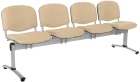 CL - 24, čalouněná lavice do čekárny, 4-sedák, koženka AN - 096 béžová, kostra chrom