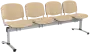 CL - 24, čalouněná lavice do čekárny, 4-sedák, koženka AN - 096 béžová, kostra chrom