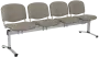 CL - 24, čalouněná lavice do čekárny, 4-sedák, koženka AN - 052 šedá, kostra chrom