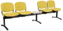 CL - 25 + D, čalouněná lavice do čekárny, 4-sedák, stolek, koženka AN - 036 žlutá, kostra černá