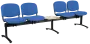 CL - 25 + D, čalouněná lavice do čekárny, 4-sedák, stolek, koženka AN - 067 nebeská modrá, kostra černá