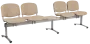 CL - 25 + D, čalouněná lavice do čekárny, 4-sedák, stolek, koženka AN - 096 béžová, kostra stříbrná