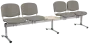 CL - 25 + D, čalouněná lavice do čekárny, 4-sedák, stolek, koženka AN - 052 šedá, kostra chrom