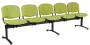 CL - 25, čalouněná lavice do čekárny, 5-sedák, koženka AN - 079 citrónově zelená, kostra černá