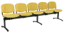 CL - 25, čalouněná lavice do čekárny, 5-sedák, koženka AN - 036 žlutá, kostra černá