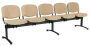 CL - 25, čalouněná lavice do čekárny, 5-sedák, koženka AN - 096 béžová, kostra černá