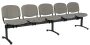 CL - 25, čalouněná lavice do čekárny, 5-sedák, koženka AN - 052 šedá, kostra černá