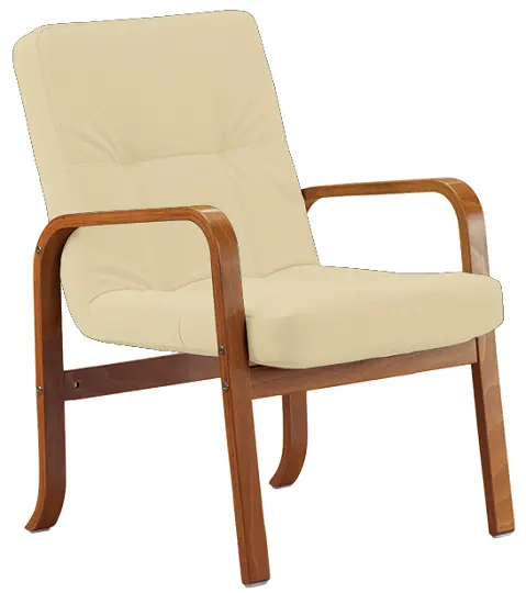 RO - 10 křeslo čalouněné koženkou Holy, dřevěné HOLY BE 5 - koženka krémová