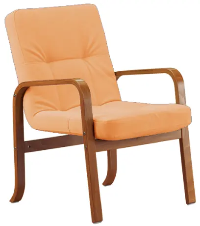 RO - 10 křeslo čalouněné koženkou Holy, dřevěné HOLY P1 - koženka meruňková