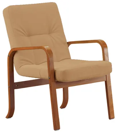 RO - 10 křeslo čalouněné koženkou Holy, dřevěné HOLY BE 3 - koženka světlá káva