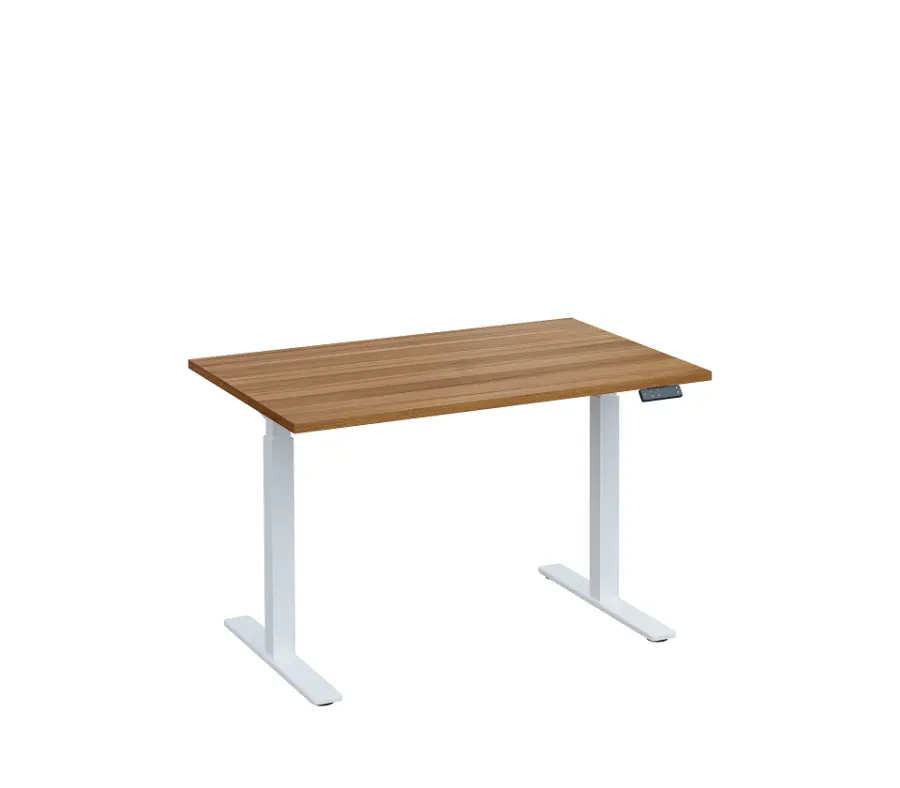 VSS 120/80 výškově stavitelný stůl, podnož bílý lak, ořech světlý